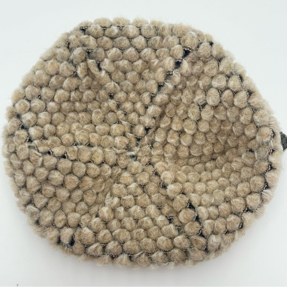 LaFenice Wool Blend Paperboy Cap Hat O/S Brim Slouchy Tan Gray Italy Artsy Boho - Picture 7 of 9